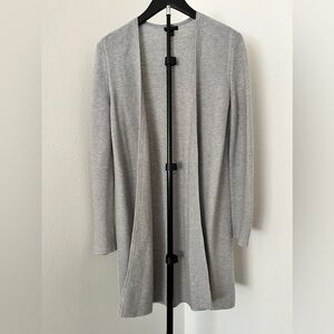 Talbots Cardigan Light Gray | Long Open Front Knit Sweater | NWOT 🤍